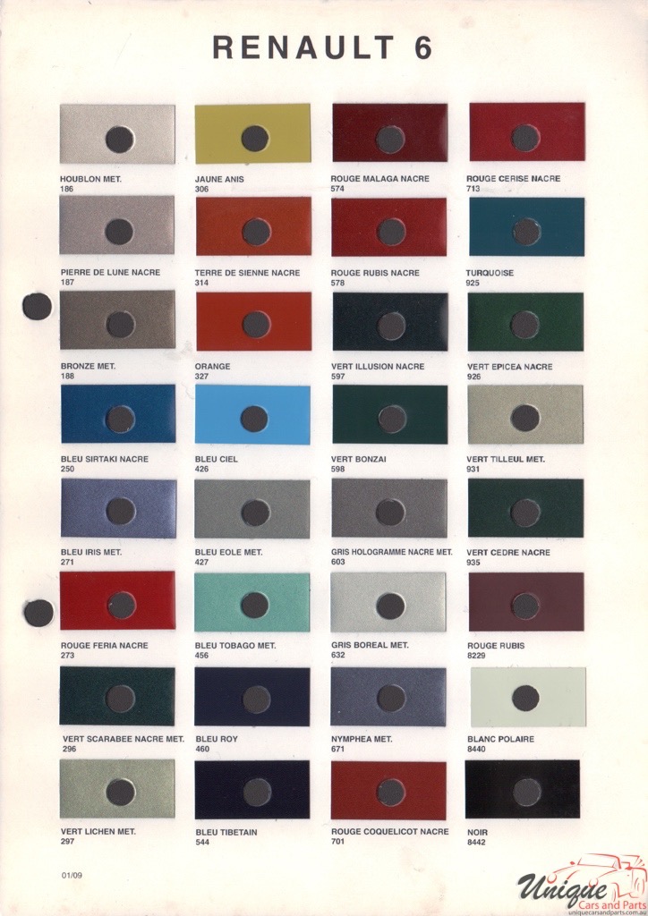 1995-2002 Renault Paint Charts Octoral 6